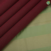 Maroon gold zari double stripes design pista green gold zari rettapet border art silk saree