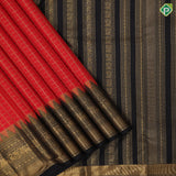 Tomato red gold zari gold zari kattam design black gold zari temple gaja yaali annam butta border traditional vintage silk saree
