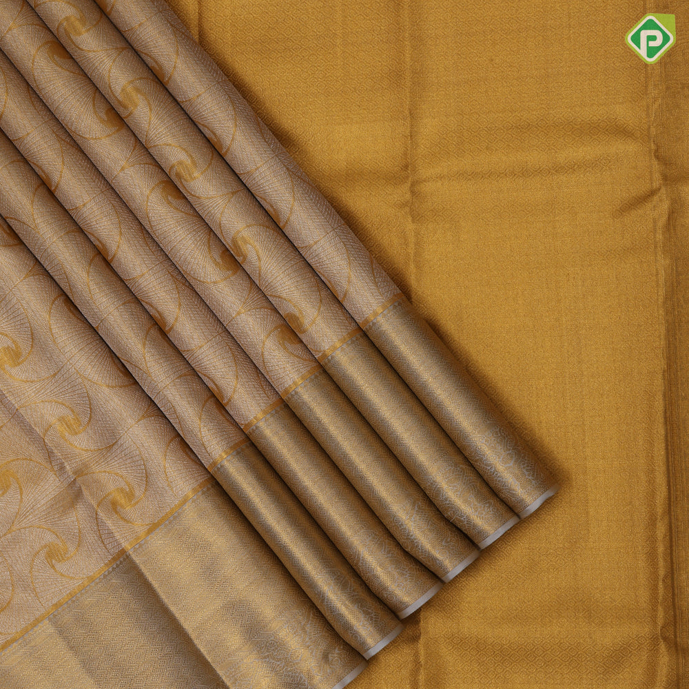 gold and silver zari by zari fancy geometrical design tissue weaved blueish grey gold zari diamond design border grand silk saree