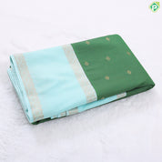 Lemon yellow vairaoosi and butta design rexona green rettapet border Art silk gift saree