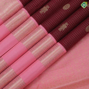 dark maroon gold zari kaatam butta design pale pink gold zari retta pett border traditional silk saree