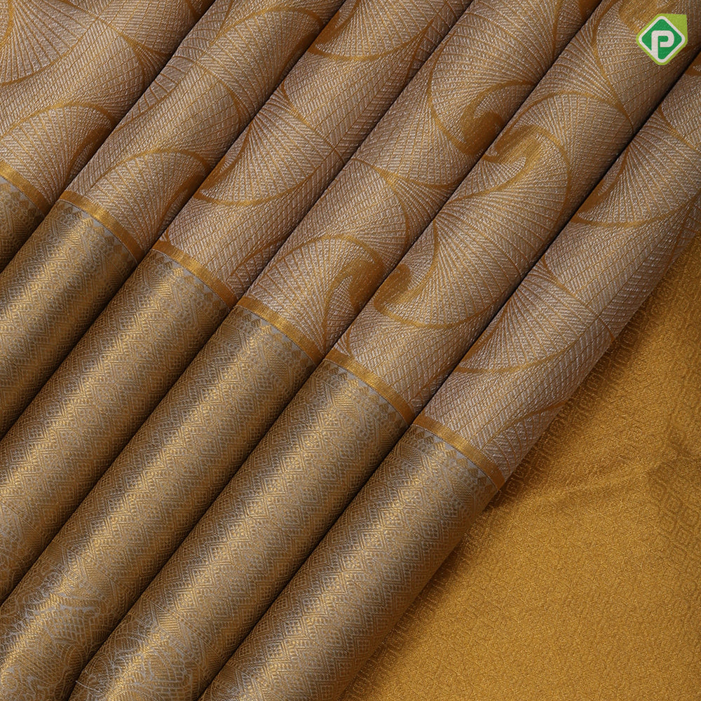 gold and silver zari by zari fancy geometrical design tissue weaved blueish grey gold zari diamond design border grand silk saree