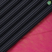 Black Colour Thread Lines Design Border Less Luxury Black Silk Saree