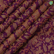 Purple base gold zari brocade body design self gold zari Vanasingaram meena work design border wedding silk saree