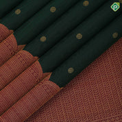 Dark green gold zari rudraksham butta design maroon gold zari velthari lines turning border traditional silk saree