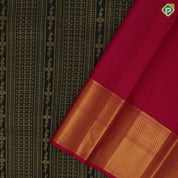 Bottle Green Gold Zari Floral Brocade Design Dark Pink Ruthracham Bavanji Border Design Wedding Silk Saree