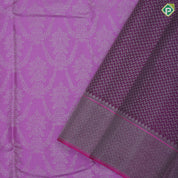 Lavender pink silver zari grand floral design purple pink silver zari square design border grand bridal silk saree