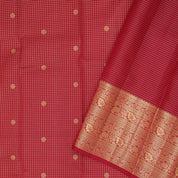 maroon gold zari vairaoosi checks butta design self gold zari grand creeper lines border gift silk saree