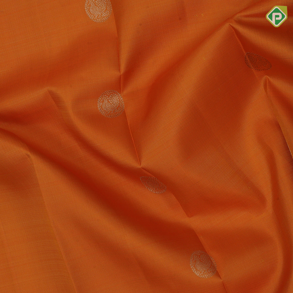 Mustard Yellow Gold Zari Peacock Circle Design Dark Coffee Brown Yazhi Peacock Border Design Traditional Silk Saree