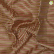 cream colour shades with silver gold zari thread work lines contrast leaf green silver gold zari fancy annam butta border traditional silk saree