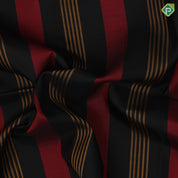Luxury black with maroon and golden yellow stripes design gold zari with silk thread lines retta pett ganga jamuna border silk saree