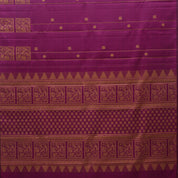 Purple gold zari peacock chakram lines vanasingaram box borderless trendy designer silk saree