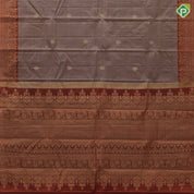 Emarald green gold zari leaf butta motif purple gold zari peacock banaras style design border gift silk saree