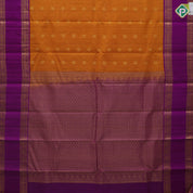 Mustard Yellow Gold Zari Small Checks Chagaram Peacock Design Hot Pink Peacock Border Design Traditional Silk Saree