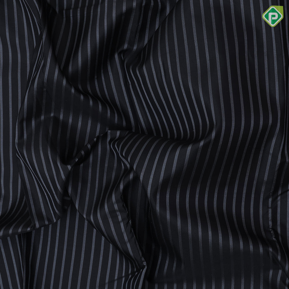 Black Colour Thread Lines Design Border Less Luxury Black Silk Saree