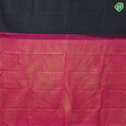 Black Colour Thread Lines Design Border Less Luxury Black Silk Saree