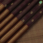 Dark Maroon Small Checks Peacock Chagaram Butta Design Self Colour Hours Ruthracham Zig Zag Border Design traditional Silk Saree