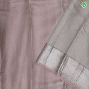 Onion pink silver zari by zari fancy tissue weaved self silver zari peacock elephant butta border tissue silk saree