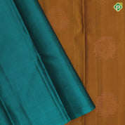 Golden Olive copper zari fancy flower butta deep emerald green copper zari flower butta border pure mix silk saree