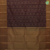 Dark Maroon Small Checks Peacock Chagaram Butta Design Self Colour Hours Ruthracham Zig Zag Border Design traditional Silk Saree