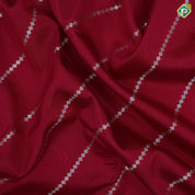 Dark Colour Based Silver Zari Diamond Cross Design Contrast Border Flower Design Fancy Cotton Saree