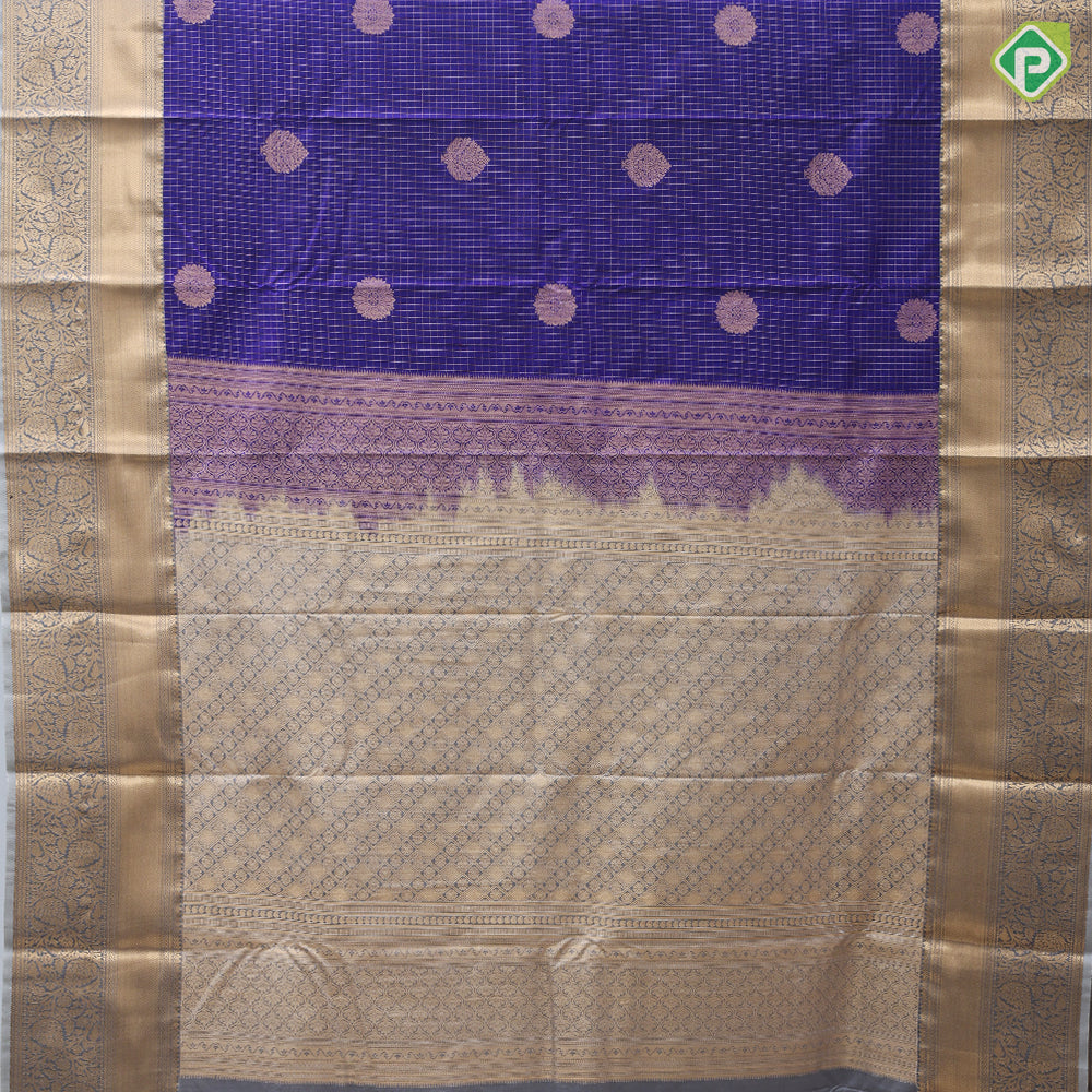 royal blue gold zari check and flower thilagam butta cardamon green gold zari rangoli butta border art silk saree