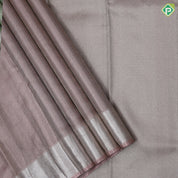 Onion pink silver zari by zari fancy tissue weaved self silver zari peacock elephant butta border tissue silk saree