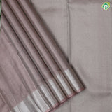 Onion pink silver zari by zari fancy tissue weaved self silver zari peacock elephant butta border tissue silk saree