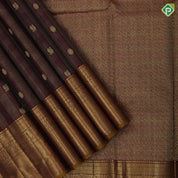 Dark Maroon Small Checks Peacock Chagaram Butta Design Self Colour Hours Ruthracham Zig Zag Border Design traditional Silk Saree