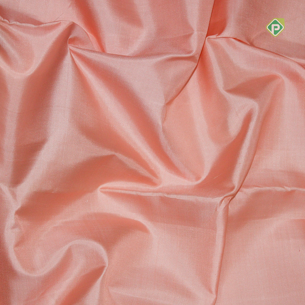 Dusty Peach Pink Gold Zari Lines Border Pure Traditional Silk Saree