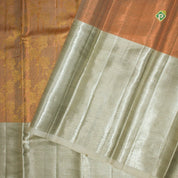 Peach Pink Big Border Pure Exclusive Wedding Silk Saree