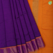 Darker color shades plain design contrast color border gold tissue border silk cotton saree