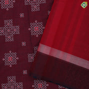 Marron Rangoli Design Dark Blue Border Trendy Fancy Saree
