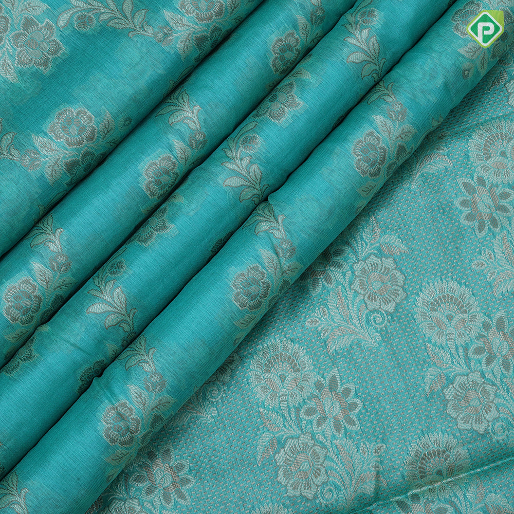Trending colors grand floral design self grand border fancy tissue organza saree