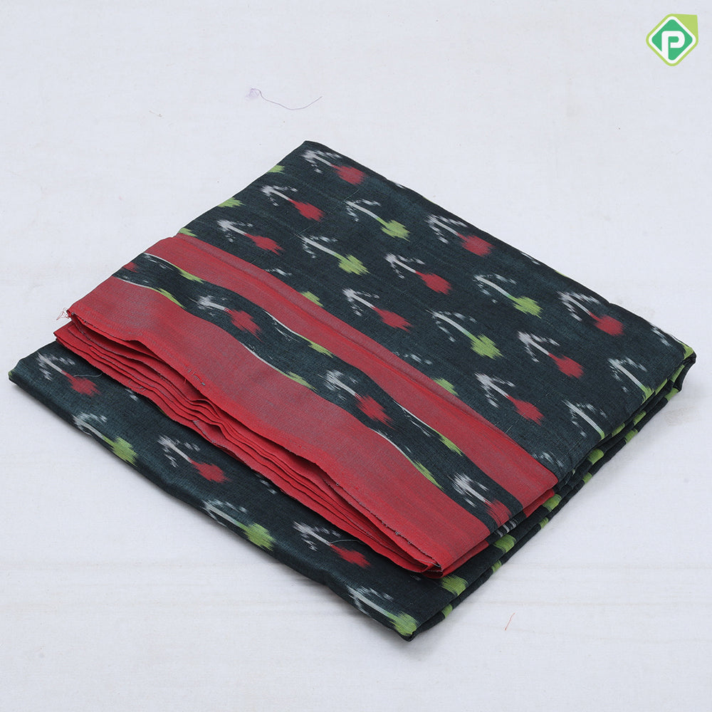 Trending vibe colors ikkat design plain border mulmul cotton fancy saree
