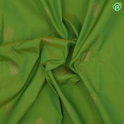 Pastel green gold zari fancy flower butta design contrast blue gold zari rettapet mid butta design art silk saree