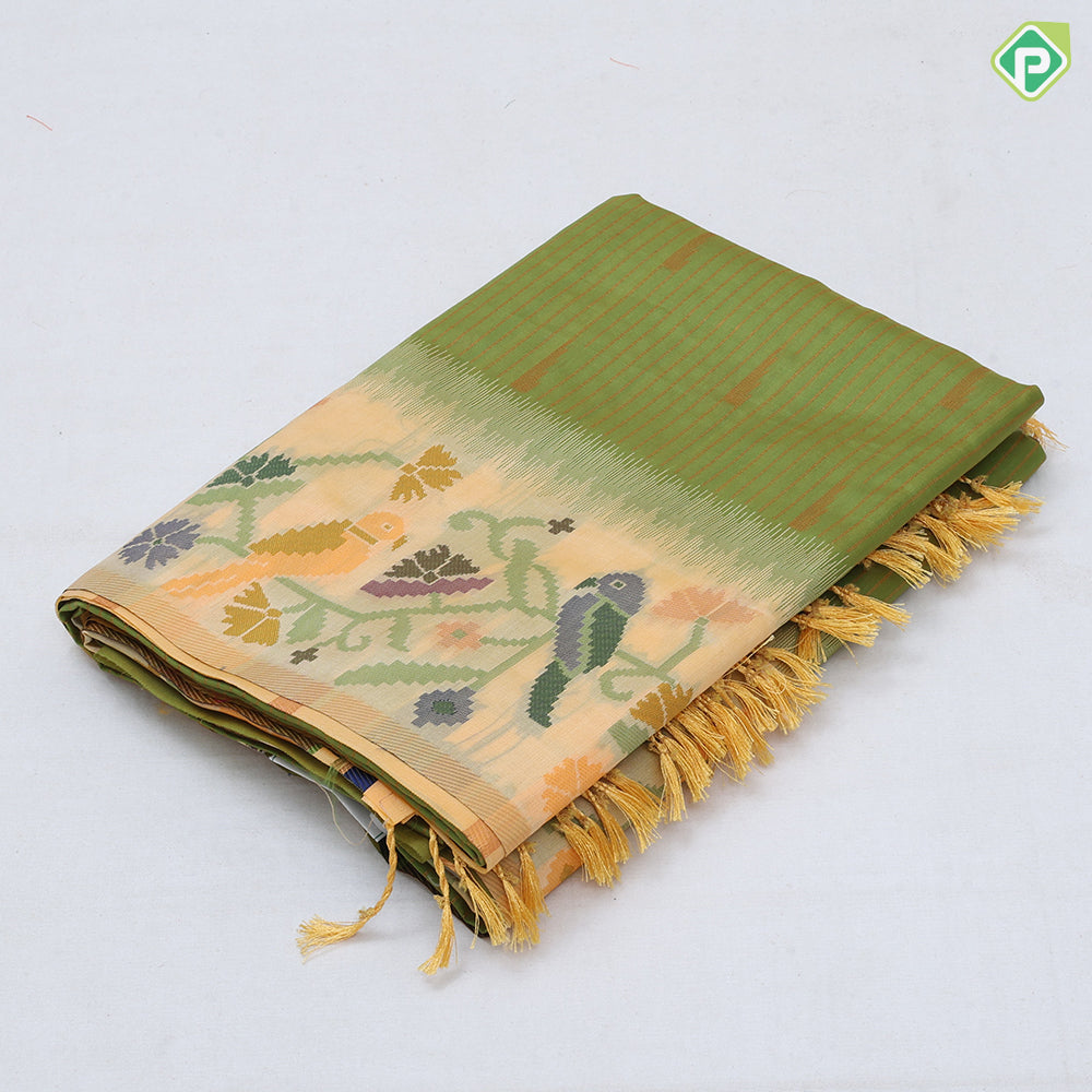 Trending solid colors pythonic design border summer soft fancy material saree