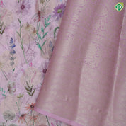 Light Trendy Colour Based Flowers Design Border Floral Weave Design Fancy Cotton Saree