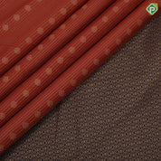 Rust Orange gold zari checks and flower butta design brown gold zari fancy mango butta border art silk saree
