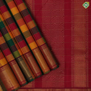 Paalum Pazhamum mullti color gold zari padded design self gold zari bavanji border traditional silk saree