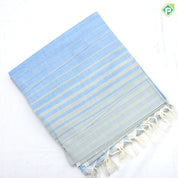 Pastel colors with pastel color lines design self gold zari border soft cotton saree