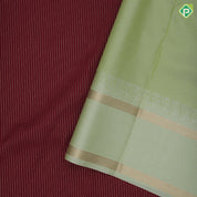 Maroon gold zari double stripes design pista green gold zari rettapet border art silk saree