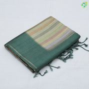 Multi color bars design self plain border fancy cotton saree