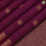 Hot magenta gold zari annam rudraksham butta design self gold zari edge border traditional silk saree