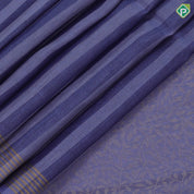 Peach pink base elephant grey stripes design self gold zari border grand classic floral pallu linen soft silk saree