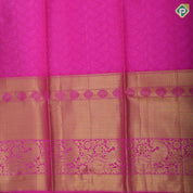 Lemon yellow base multi color digital print design rose pink gold zari peacock butta border pattu paavadai lehanka