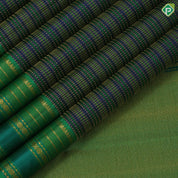 Steel Blue Gold Zari Thread Lines Vairaoosi Design Parrot Green Ruthracham Thread Mayilkan Border Design Trendy Fancy Silk Saree