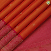 Orangish pink gold zari small kalasham butta design Rose pink silver gold zari banaras style border gift silk saree