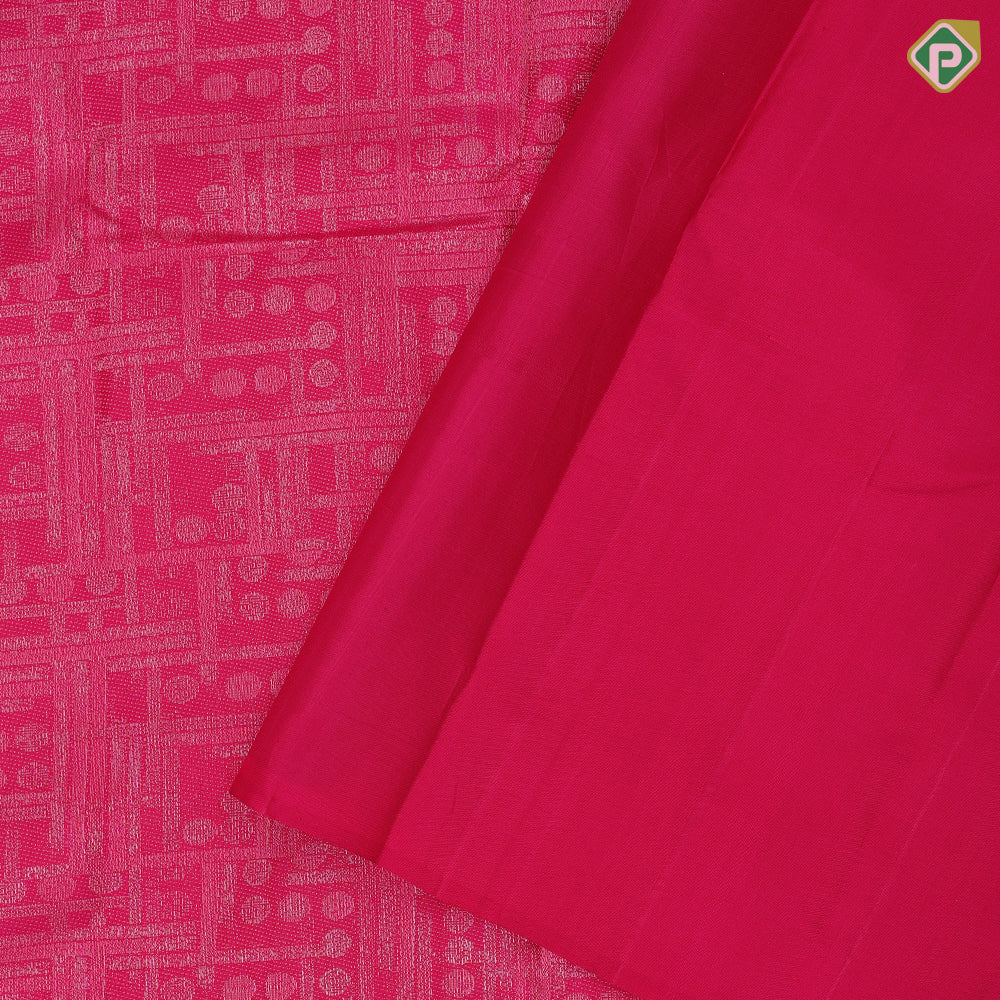 Rose pink cream thread work fancy design self plain gold zari fancy flower butta border trendy designer silk saree