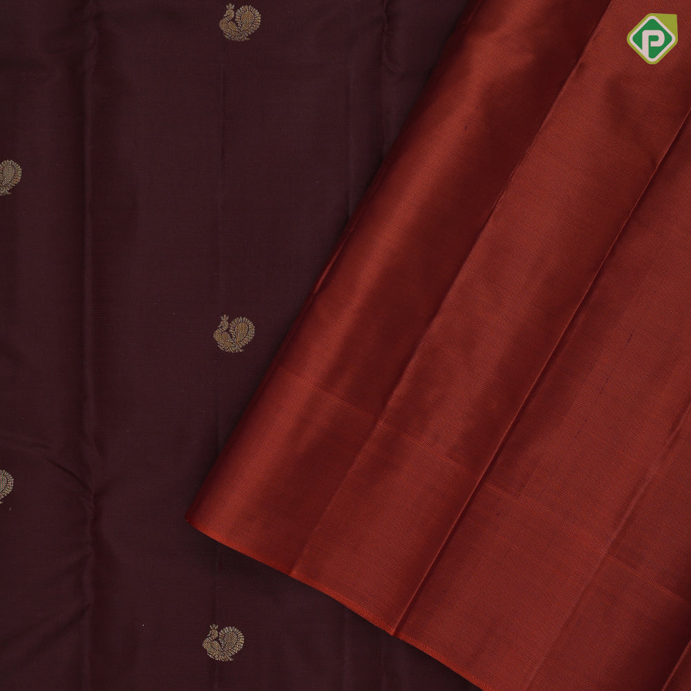 reddish pink gold zari peacock butta design rose pink gold zari banaras design border gift silk saree